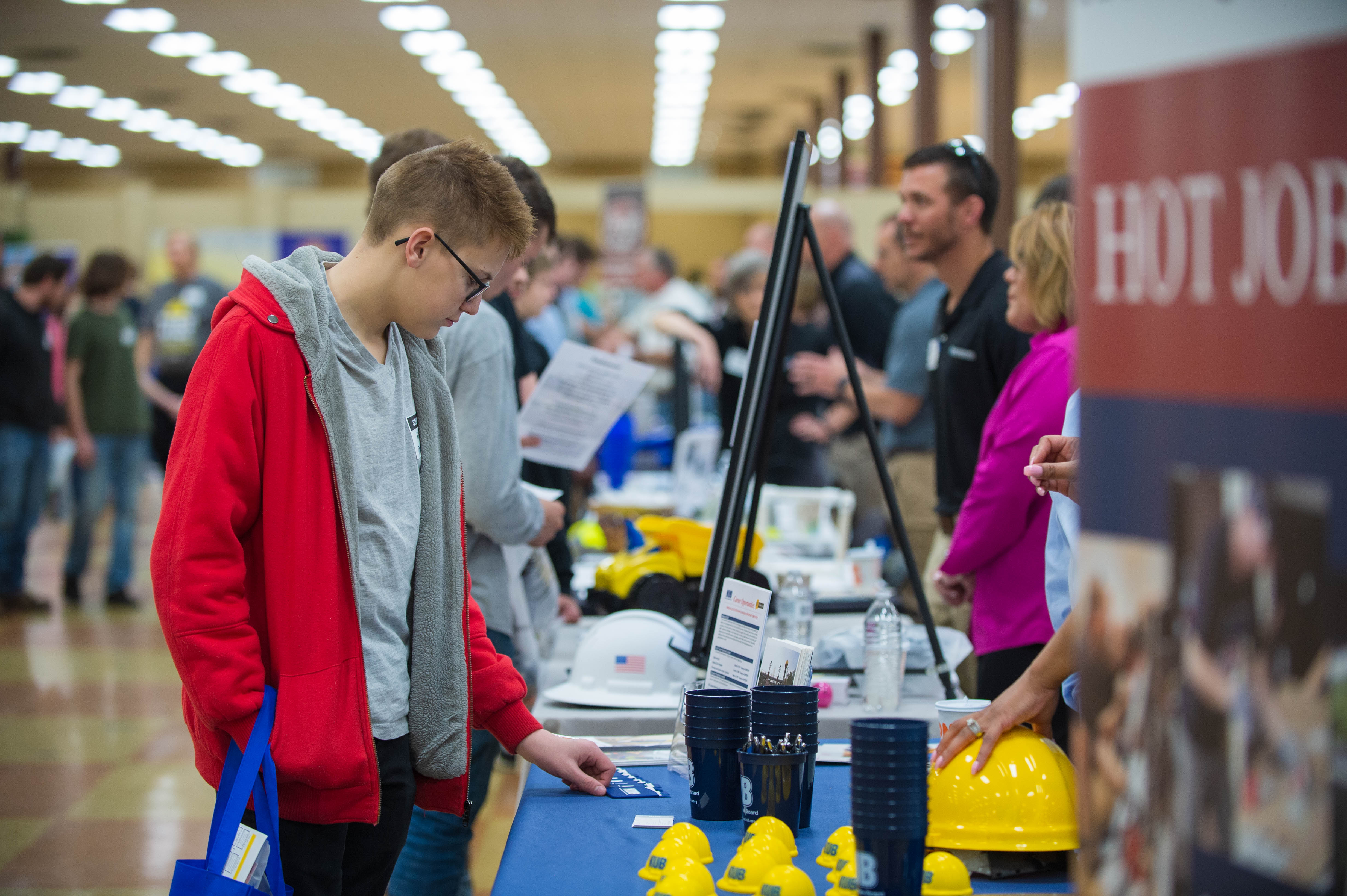 Photo of Student at Booth at the CTEP Career Fair